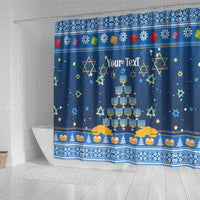 Personalised Jewish Hanukkah Xmas Shower Curtain Merry Chrismukkah