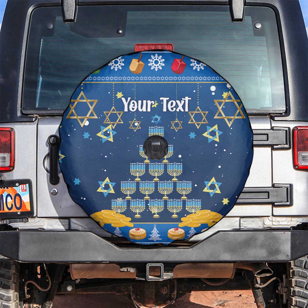 Personalised Jewish Hanukkah Xmas Spare Tire Cover Merry Chrismukkah - Wonder Print Shop