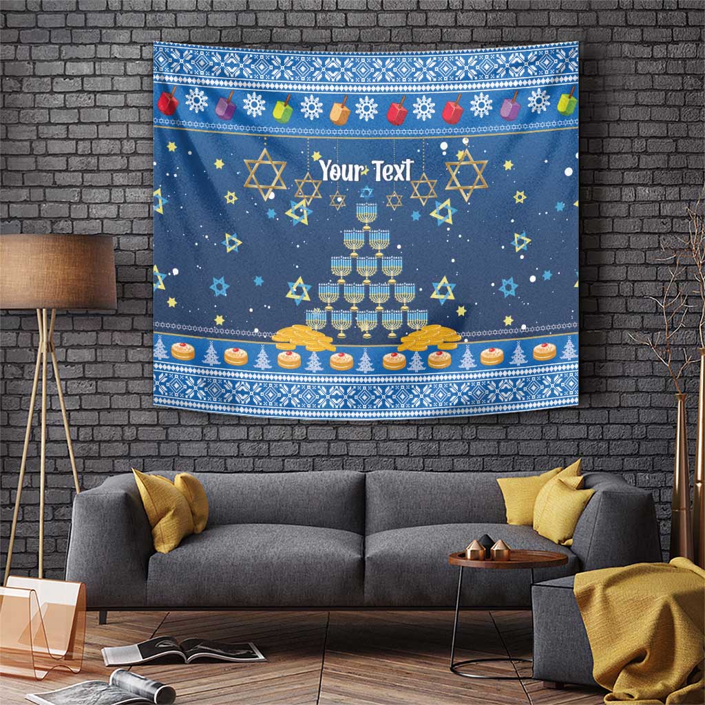 Personalised Jewish Hanukkah Xmas Tapestry Merry Chrismukkah - Wonder Print Shop