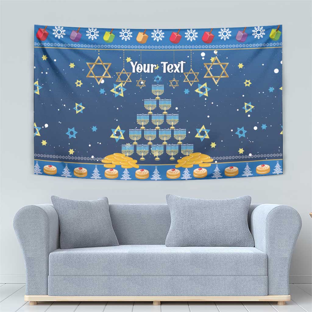 Personalised Jewish Hanukkah Xmas Tapestry Merry Chrismukkah - Wonder Print Shop