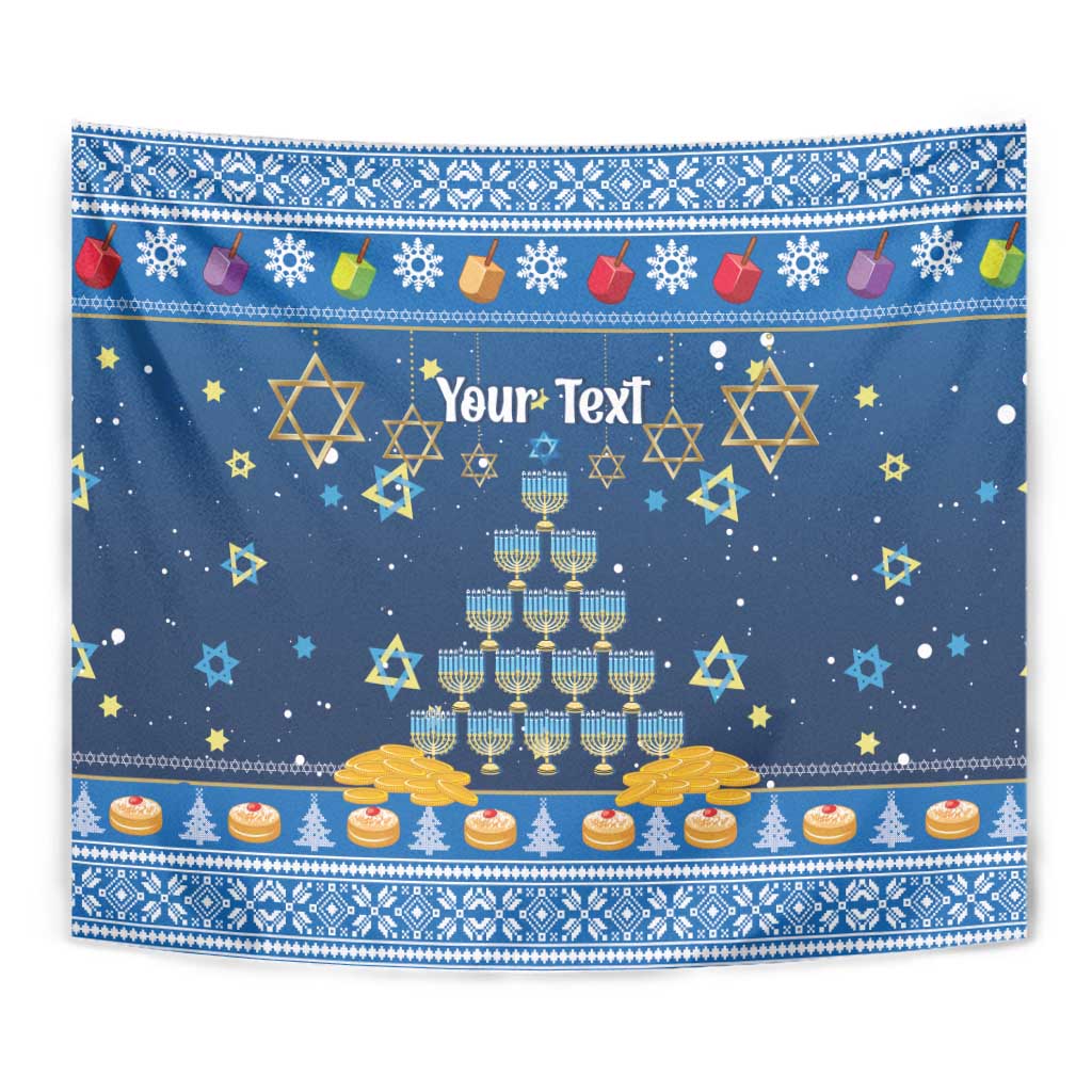 Personalised Jewish Hanukkah Xmas Tapestry Merry Chrismukkah - Wonder Print Shop