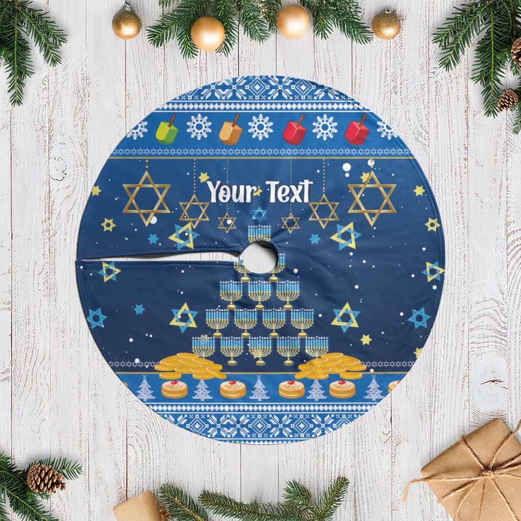 Personalised Jewish Hanukkah Xmas Tree Skirt Merry Chrismukkah - Wonder Print Shop