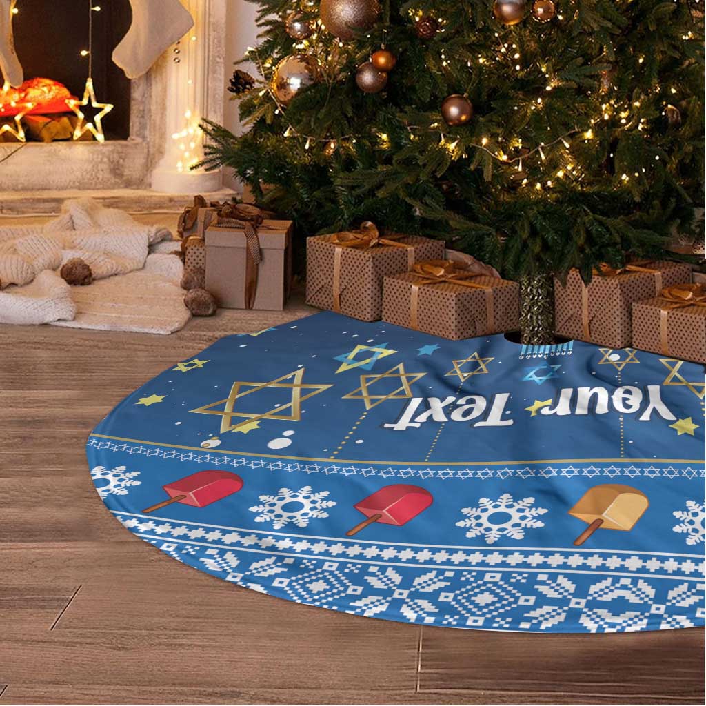 Personalised Jewish Hanukkah Xmas Tree Skirt Merry Chrismukkah - Wonder Print Shop