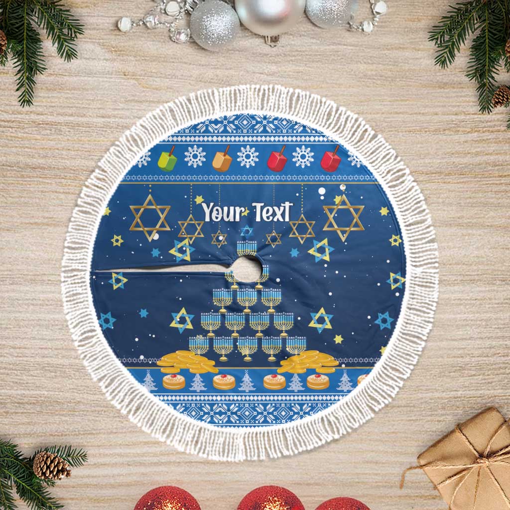 Personalised Jewish Hanukkah Xmas Tree Skirt Merry Chrismukkah - Wonder Print Shop