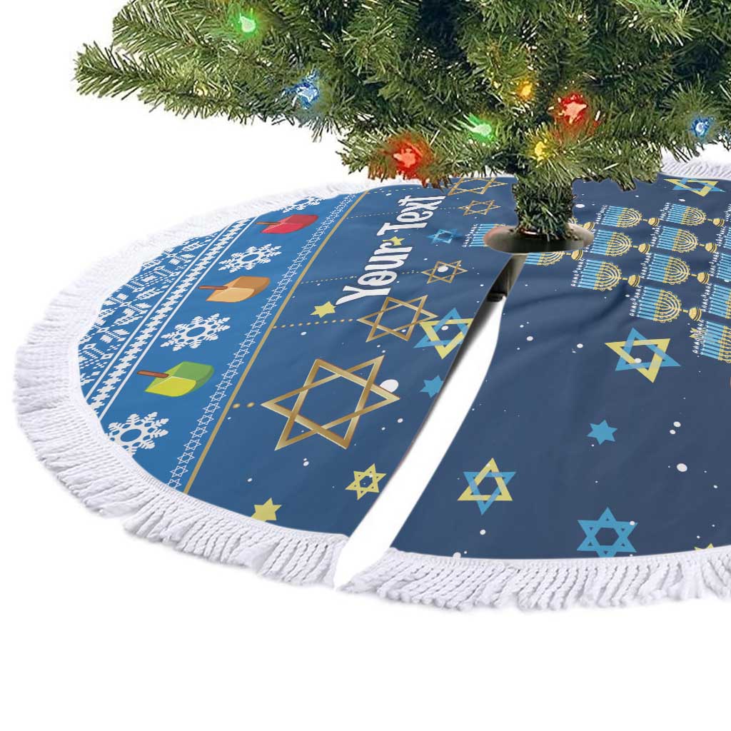 Personalised Jewish Hanukkah Xmas Tree Skirt Merry Chrismukkah - Wonder Print Shop