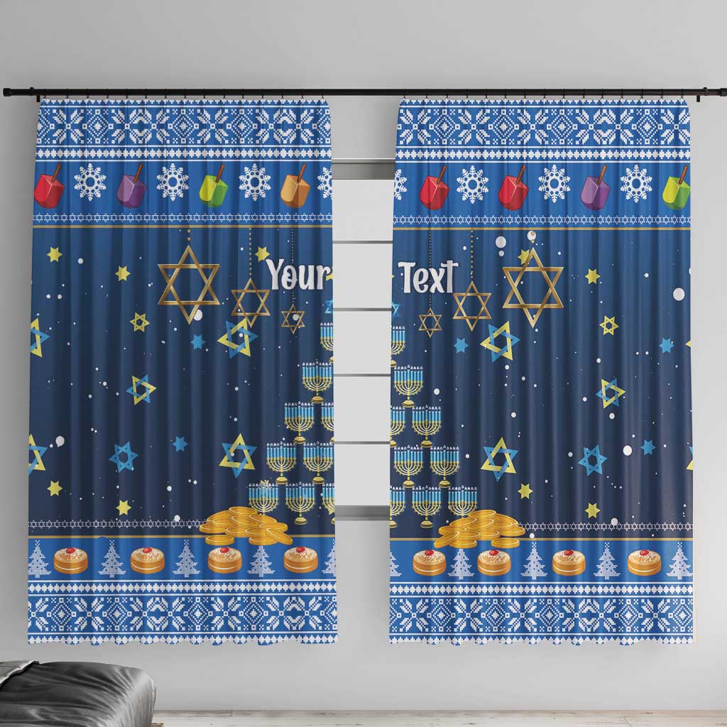 Personalised Jewish Hanukkah Xmas Window Curtain Merry Chrismukkah - Wonder Print Shop