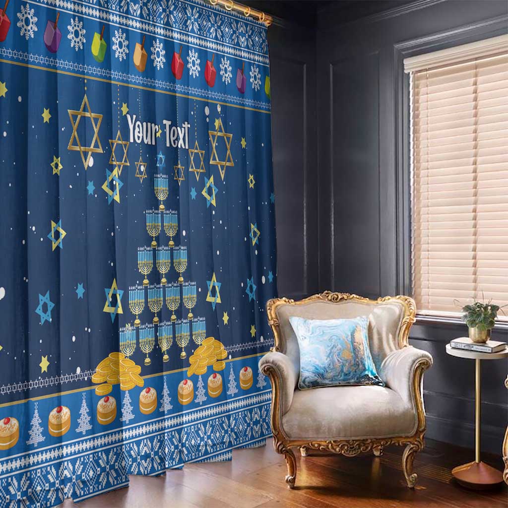 Personalised Jewish Hanukkah Xmas Window Curtain Merry Chrismukkah - Wonder Print Shop