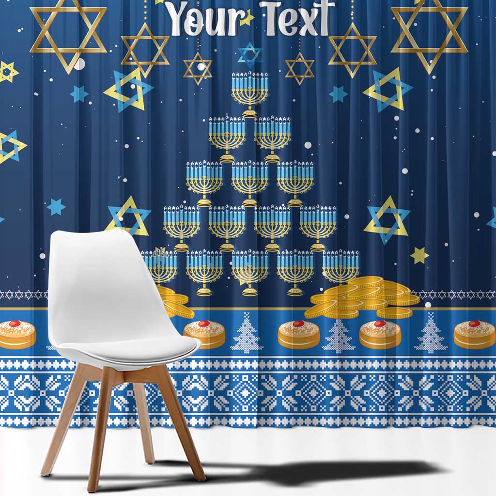 Personalised Jewish Hanukkah Xmas Window Curtain Merry Chrismukkah - Wonder Print Shop