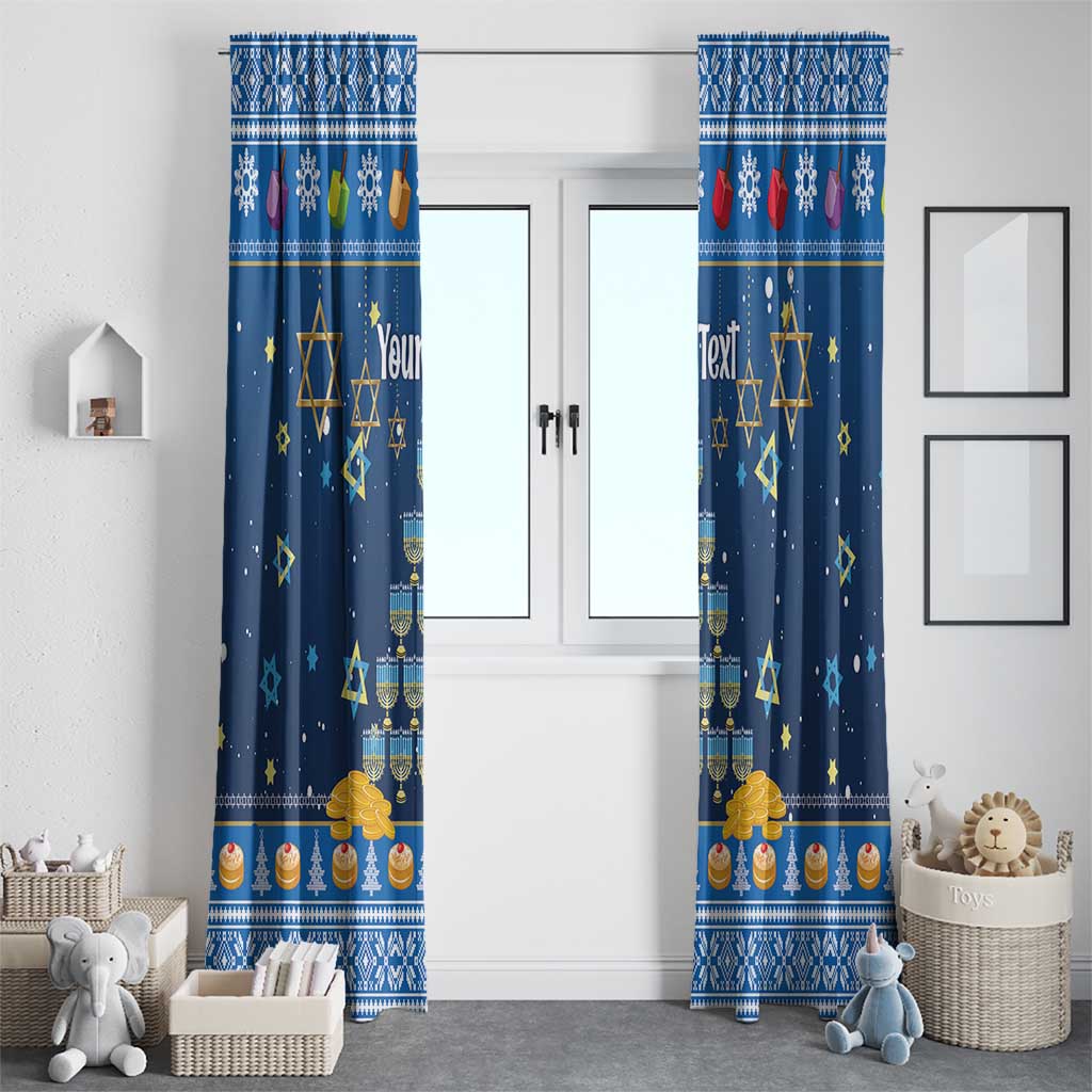 Personalised Jewish Hanukkah Xmas Window Curtain Merry Chrismukkah - Wonder Print Shop