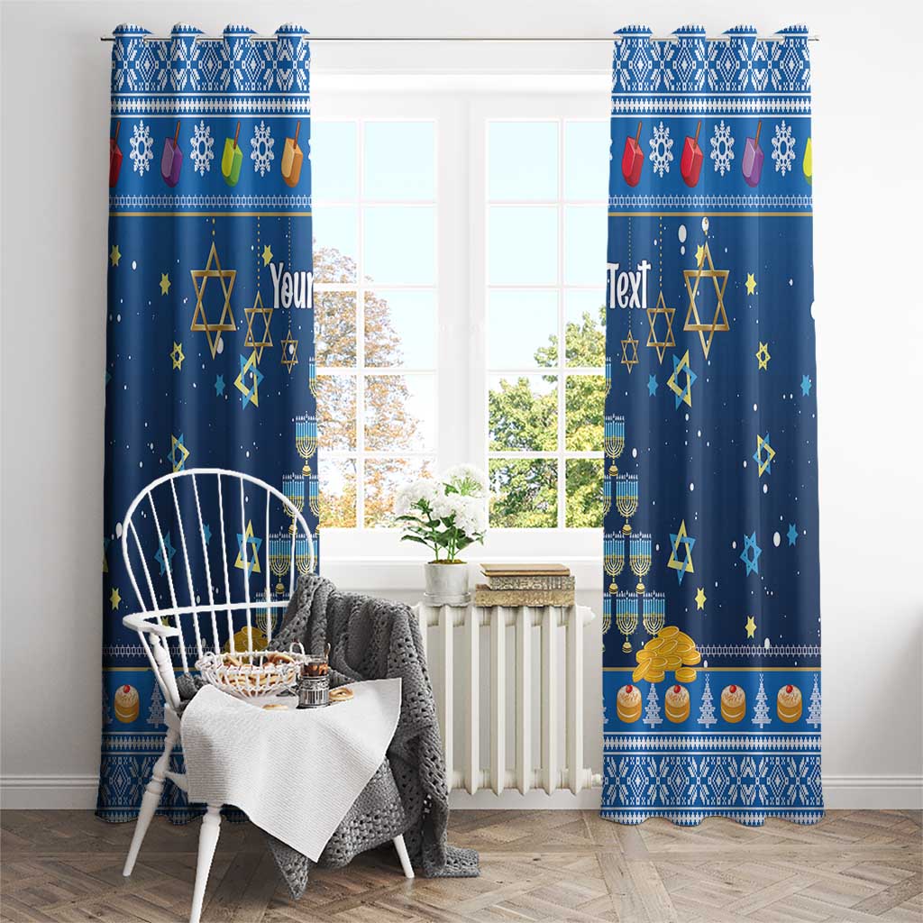 Personalised Jewish Hanukkah Xmas Window Curtain Merry Chrismukkah - Wonder Print Shop