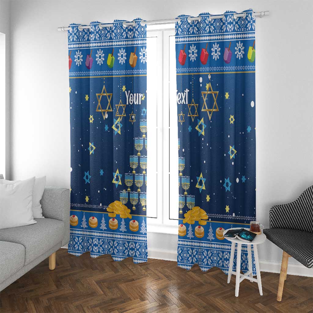 Personalised Jewish Hanukkah Xmas Window Curtain Merry Chrismukkah - Wonder Print Shop