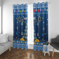 Personalised Jewish Hanukkah Xmas Window Curtain Merry Chrismukkah - Wonder Print Shop