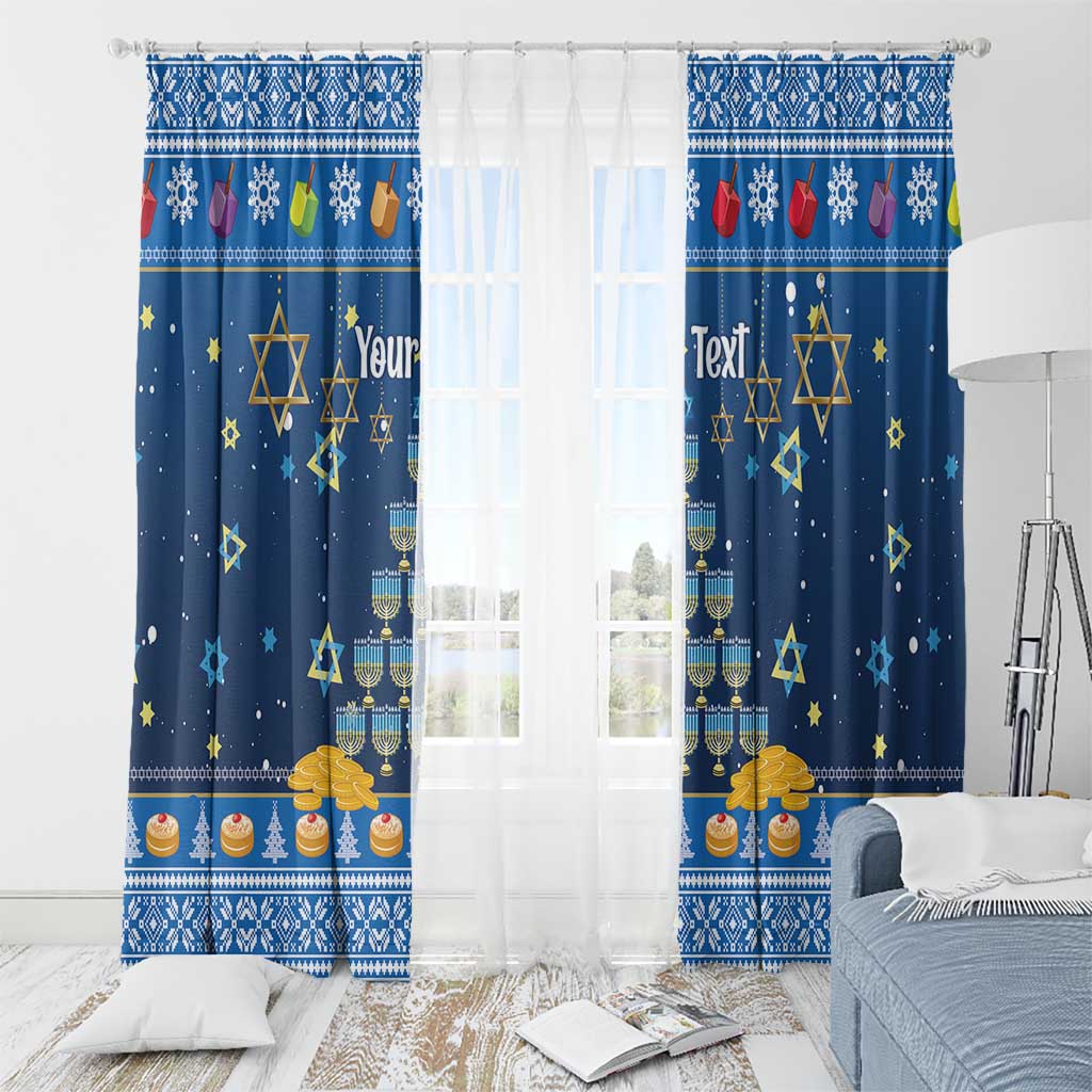 Personalised Jewish Hanukkah Xmas Window Curtain Merry Chrismukkah - Wonder Print Shop