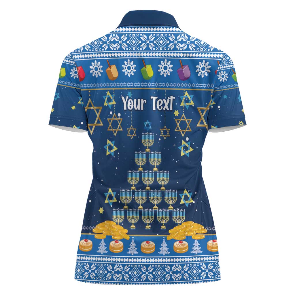 Personalised Jewish Hanukkah Xmas Women Polo Shirt Merry Chrismukkah - Wonder Print Shop