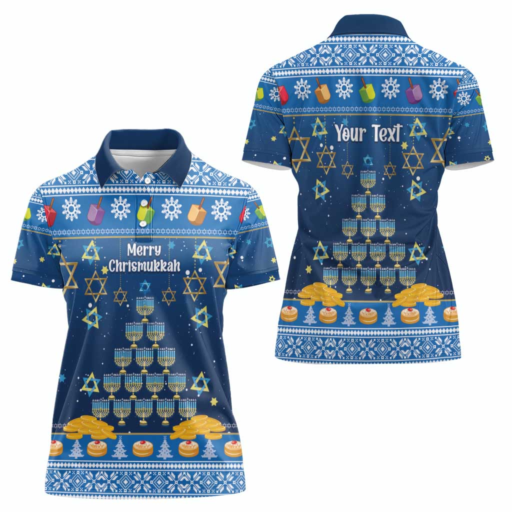Personalised Jewish Hanukkah Xmas Women Polo Shirt Merry Chrismukkah - Wonder Print Shop