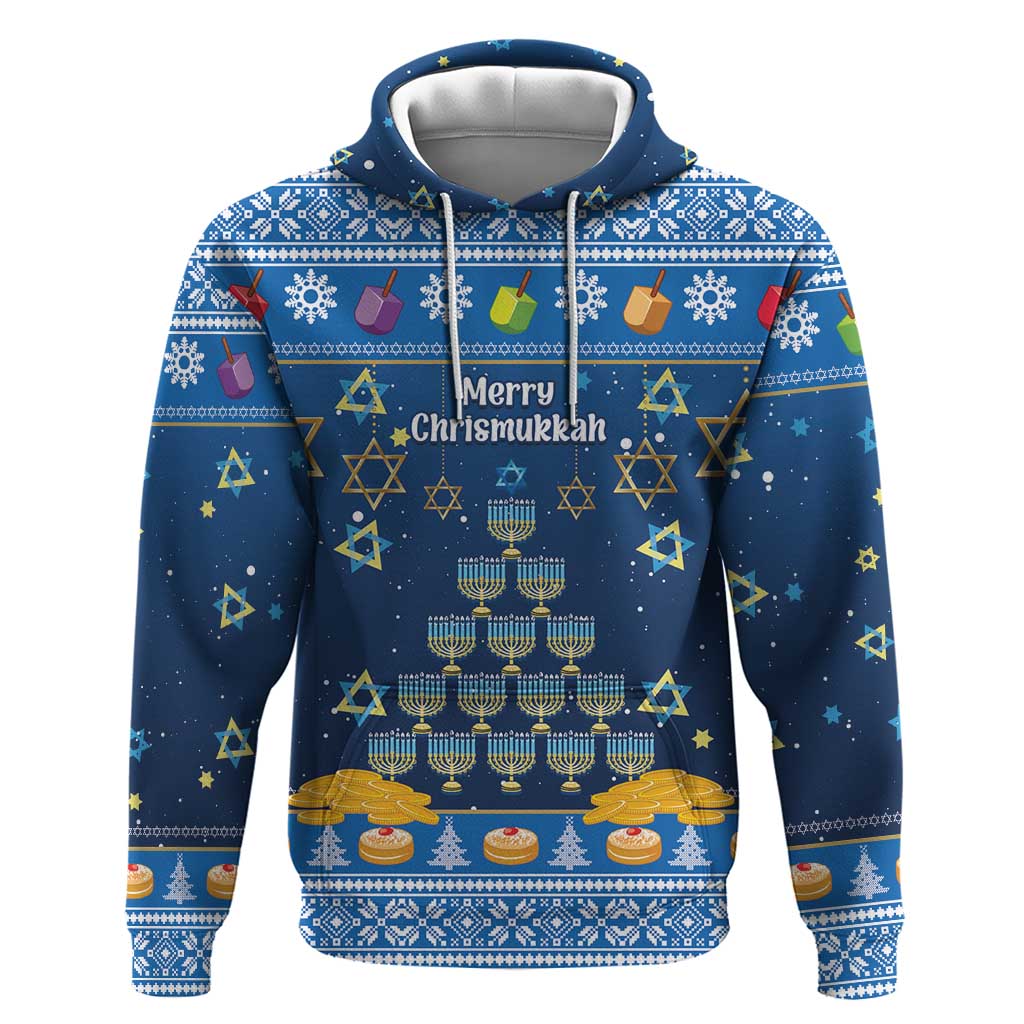 Personalised Jewish Hanukkah Xmas Zip Hoodie Merry Chrismukkah - Wonder Print Shop