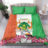 Niger Black-Crowned Crane Bedding Set Coat Of Arms - Kente Pattern - Wonder Print Shop