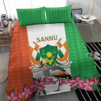 Niger Black-Crowned Crane Bedding Set Coat Of Arms - Kente Pattern - Wonder Print Shop