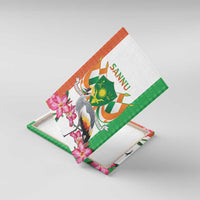 Niger Black-Crowned Crane Canvas Wall Art Coat Of Arms - Kente Pattern - Wonder Print Shop