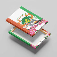 Niger Black-Crowned Crane Canvas Wall Art Coat Of Arms - Kente Pattern - Wonder Print Shop