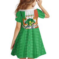 Niger Black-Crowned Crane Family Matching Off Shoulder Maxi Dress and Hawaiian Shirt Coat Of Arms - Kente Pattern - Wonder Print Shop