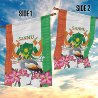 Niger Black-Crowned Crane Garden Flag Coat Of Arms - Kente Pattern - Wonder Print Shop