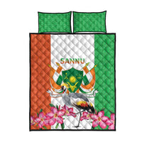Niger Black-Crowned Crane Quilt Bed Set Coat Of Arms - Kente Pattern - Wonder Print Shop