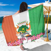 Niger Black-Crowned Crane Sarong Coat Of Arms - Kente Pattern - Wonder Print Shop