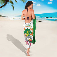 Niger Black-Crowned Crane Sarong Coat Of Arms - Kente Pattern - Wonder Print Shop