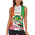Niger Black-Crowned Crane Women Sleeveless Polo Shirt Coat Of Arms - Kente Pattern - Wonder Print Shop
