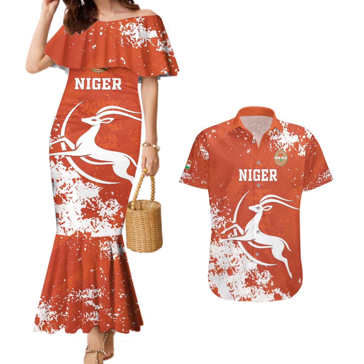 Custom Niger Football Couples Matching Mermaid Dress and Hawaiian Shirt Go Menas - Wonder Print Shop