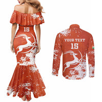 Custom Niger Football Couples Matching Mermaid Dress and Long Sleeve Button Shirt Go Menas