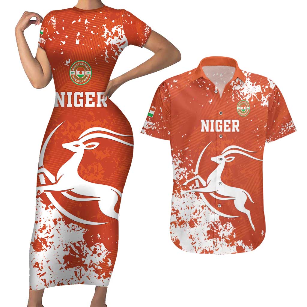 Custom Niger Football Couples Matching Short Sleeve Bodycon Dress and Hawaiian Shirt Go Menas - Wonder Print Shop