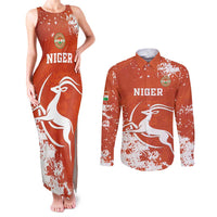 Custom Niger Football Couples Matching Tank Maxi Dress and Long Sleeve Button Shirt Go Menas - Wonder Print Shop