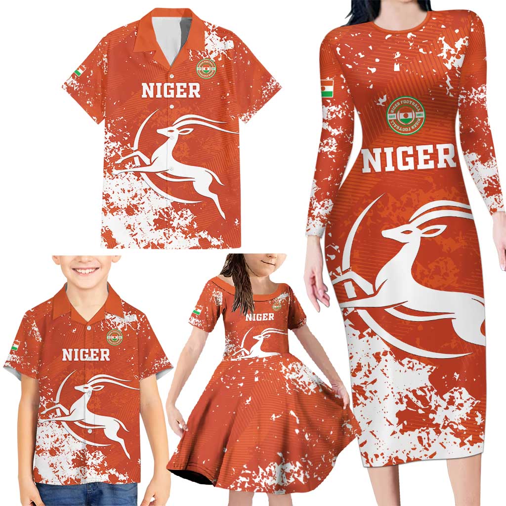 Custom Niger Football Family Matching Long Sleeve Bodycon Dress and Hawaiian Shirt Go Menas - Wonder Print Shop