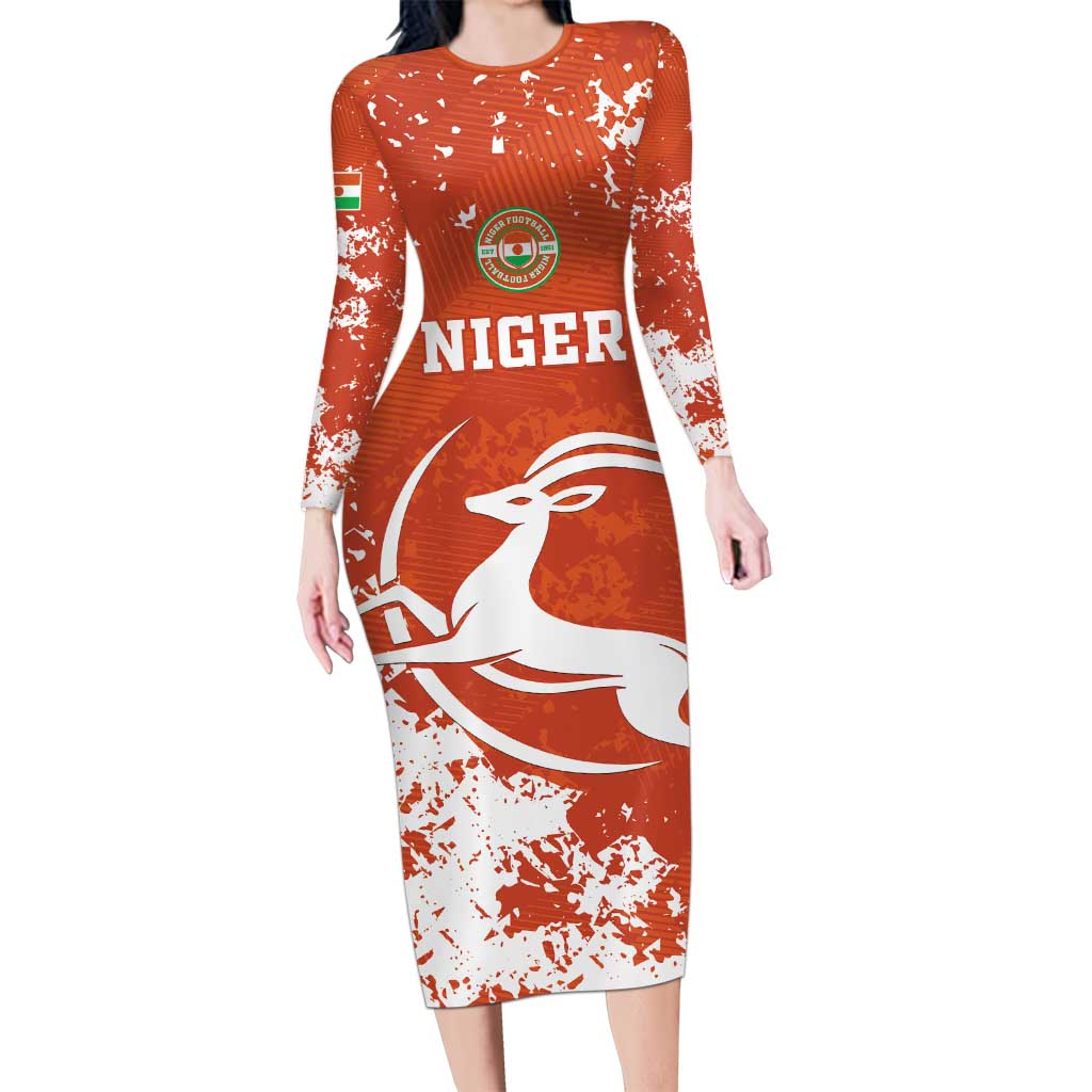 Custom Niger Football Family Matching Long Sleeve Bodycon Dress and Hawaiian Shirt Go Menas - Wonder Print Shop
