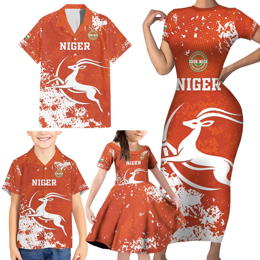 Custom Niger Football Family Matching Short Sleeve Bodycon Dress and Hawaiian Shirt Go Menas - Wonder Print Shop