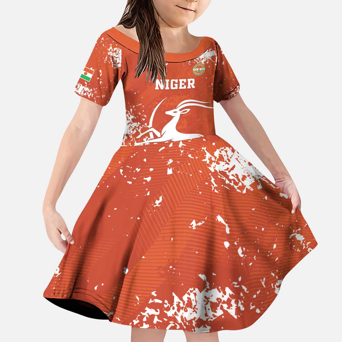 Custom Niger Football Kid Short Sleeve Dress Go Menas - Wonder Print Shop