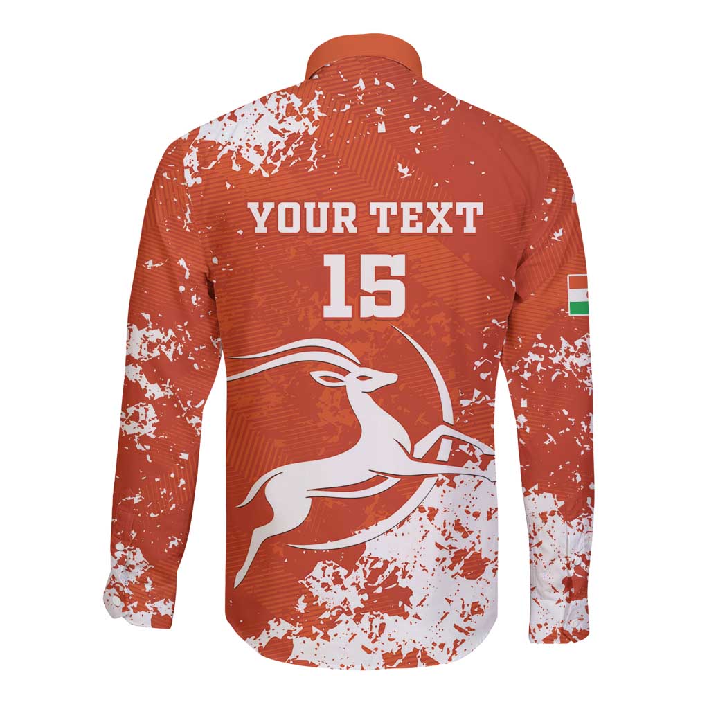 Custom Niger Football Long Sleeve Button Shirt Go Menas - Wonder Print Shop
