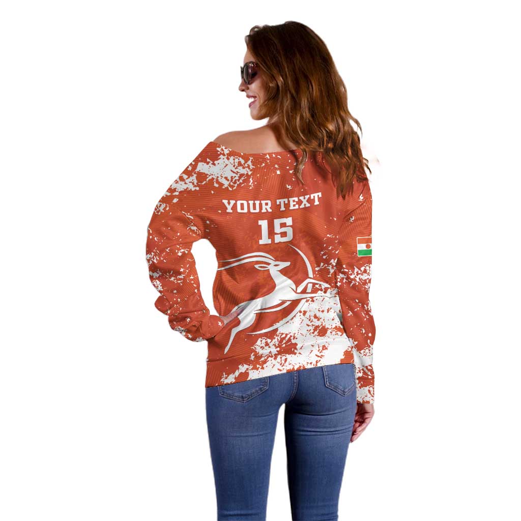 Custom Niger Football Off Shoulder Sweater Go Menas - Wonder Print Shop