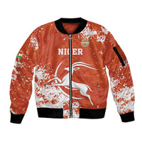 Custom Niger Football Sleeve Zip Bomber Jacket Go Menas - Wonder Print Shop