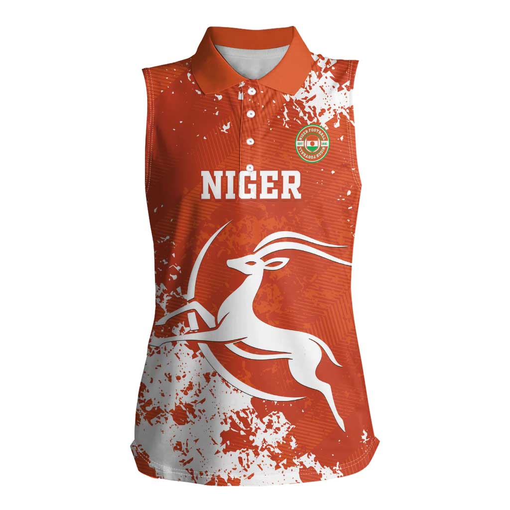 Custom Niger Football Women Sleeveless Polo Shirt Go Menas - Wonder Print Shop