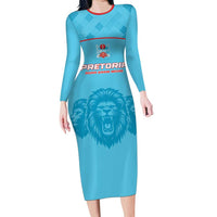 Custom South Africa Pretoria Cricket Family Matching Long Sleeve Bodycon Dress and Hawaiian Shirt Roar Saam More - This Is Pretoria - Wonder Print Shop