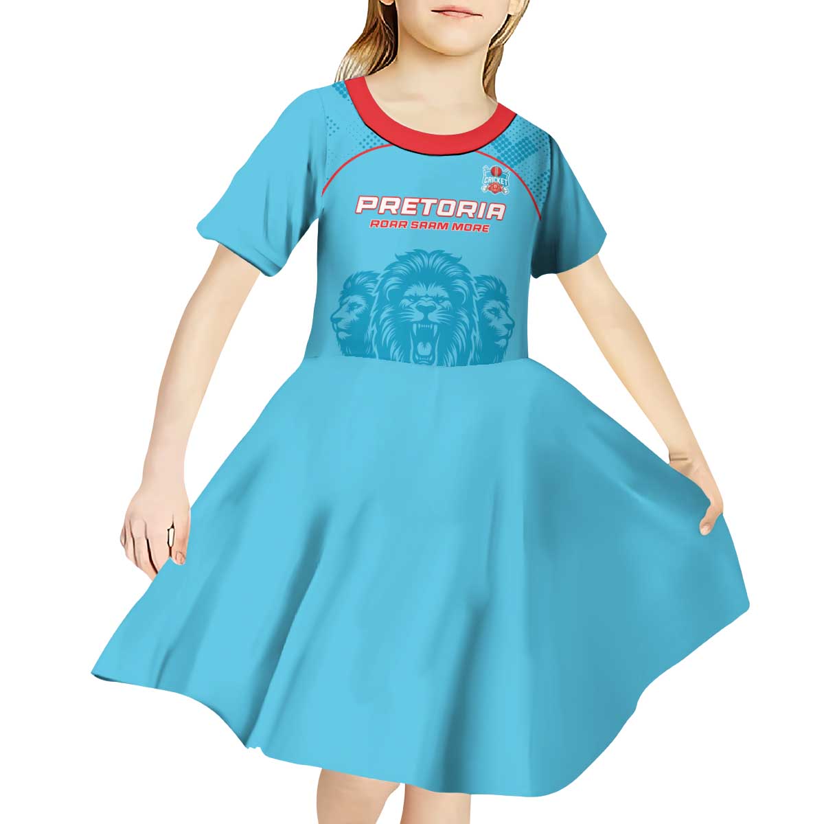 Custom South Africa Pretoria Cricket Kid Short Sleeve Dress Roar Saam More - This Is Pretoria - Wonder Print Shop