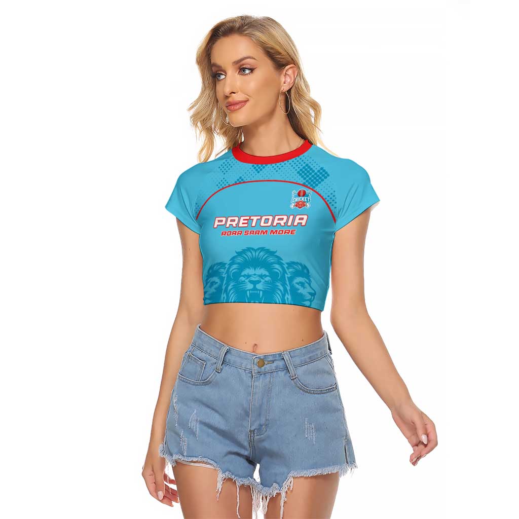 Custom South Africa Pretoria Cricket Raglan Cropped T Shirt Roar Saam More - This Is Pretoria - Wonder Print Shop