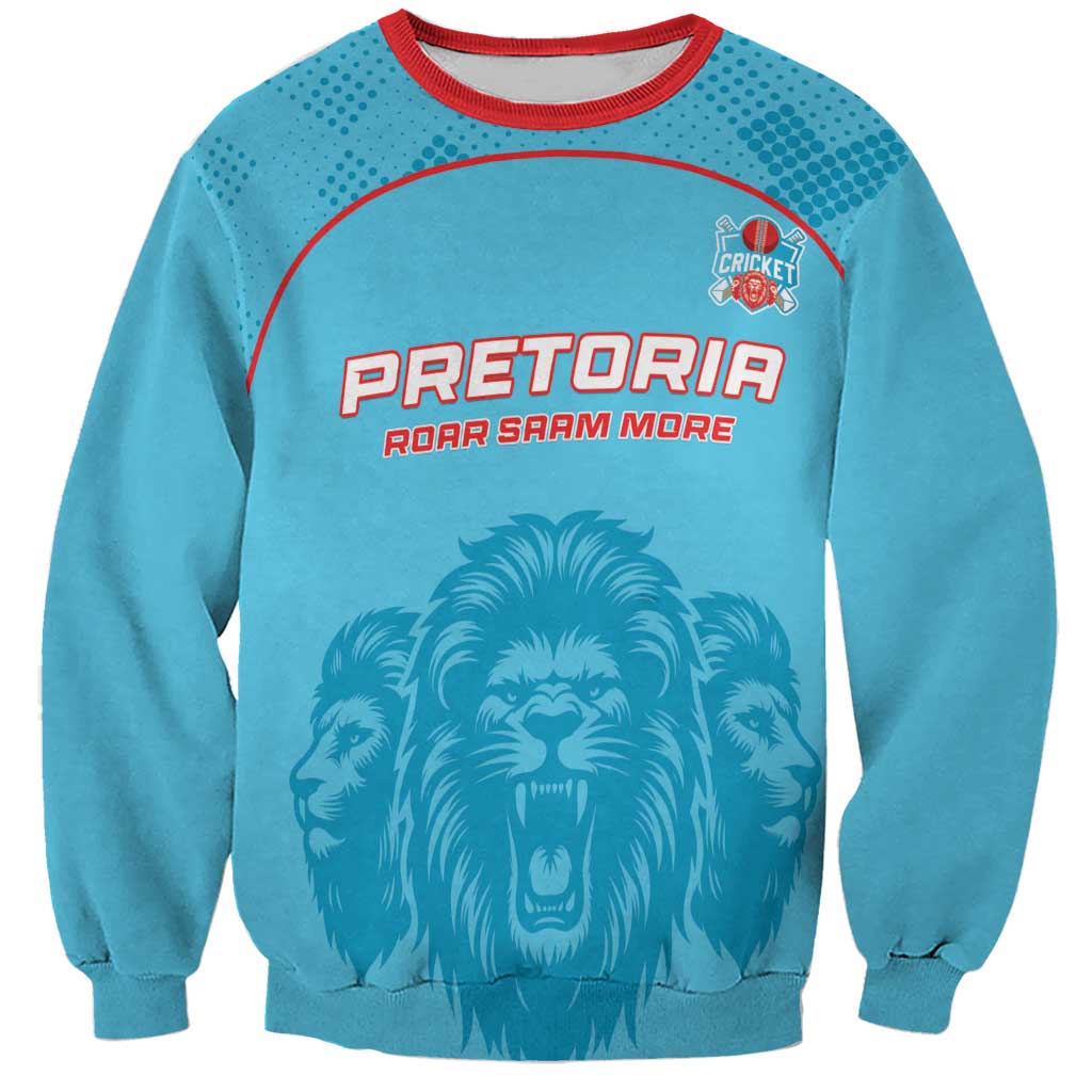 Custom South Africa Pretoria Cricket Sweatshirt Roar Saam More - This Is Pretoria - Wonder Print Shop