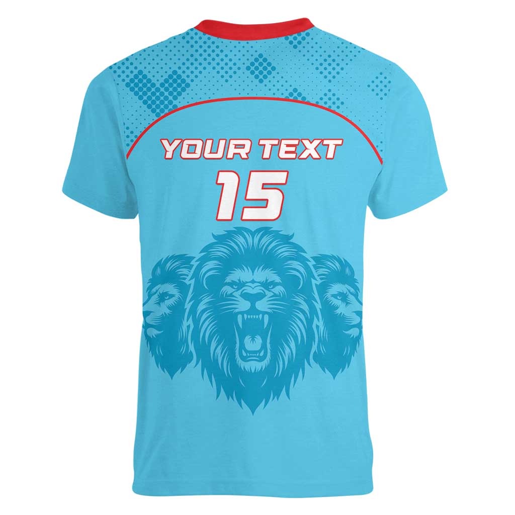 Custom South Africa Pretoria Cricket Women V-Neck T-Shirt Roar Saam More - This Is Pretoria - Wonder Print Shop