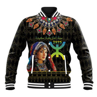 Happy Amazigh New Year Baseball Jacket With Women Amazigh - Berber Pattern - Wonder Print Shop