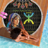 Happy Amazigh New Year Beach Blanket With Women Amazigh - Berber Pattern - Wonder Print Shop