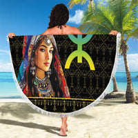 Happy Amazigh New Year Beach Blanket With Women Amazigh - Berber Pattern - Wonder Print Shop